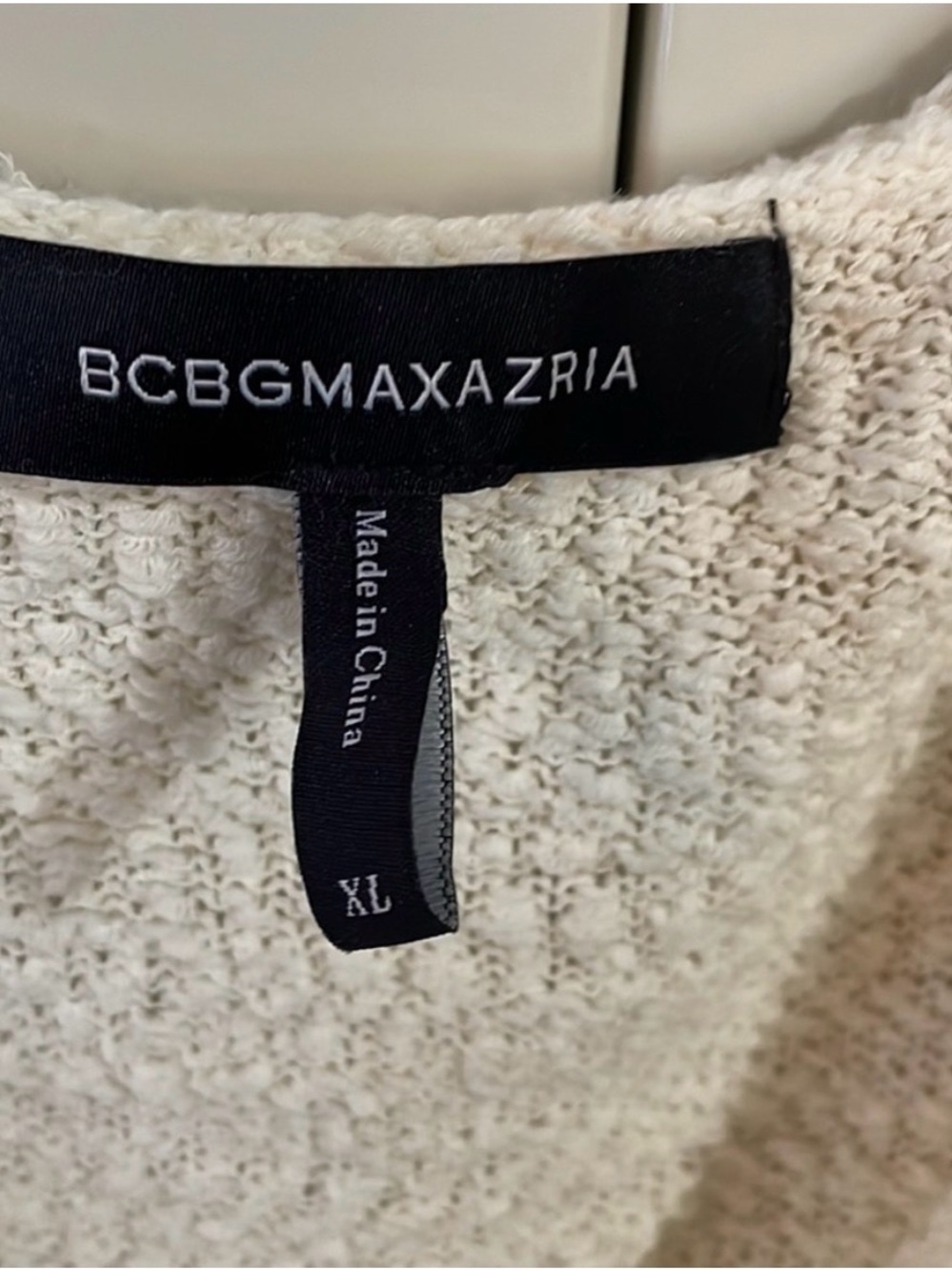 BCBGMaxAzria Cream Scoop-Neck Cable Knit Sweater - Picture 2 of 5
